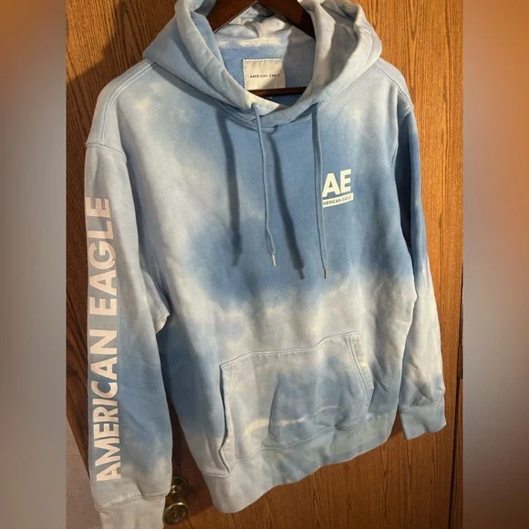 American Eagle Tie-Dye Blue Sky Hoodie - Picture 2 of 6